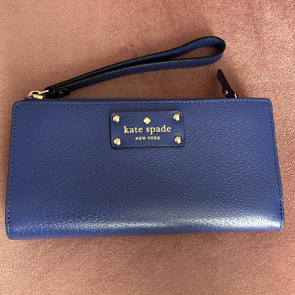 Royal blue Kate Spade wallet wristlet